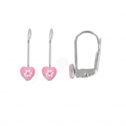Dormeuses coeur argent rhodié pour enfant