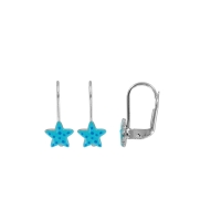 Dormeuses étoile en argent rhodié pour enfant