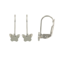 Dormeuses papillon en argent rhodié