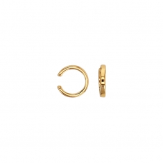 Faux piercing oreille diam. 9mm - lisse l. 2mm, plaqué or (l'unité)