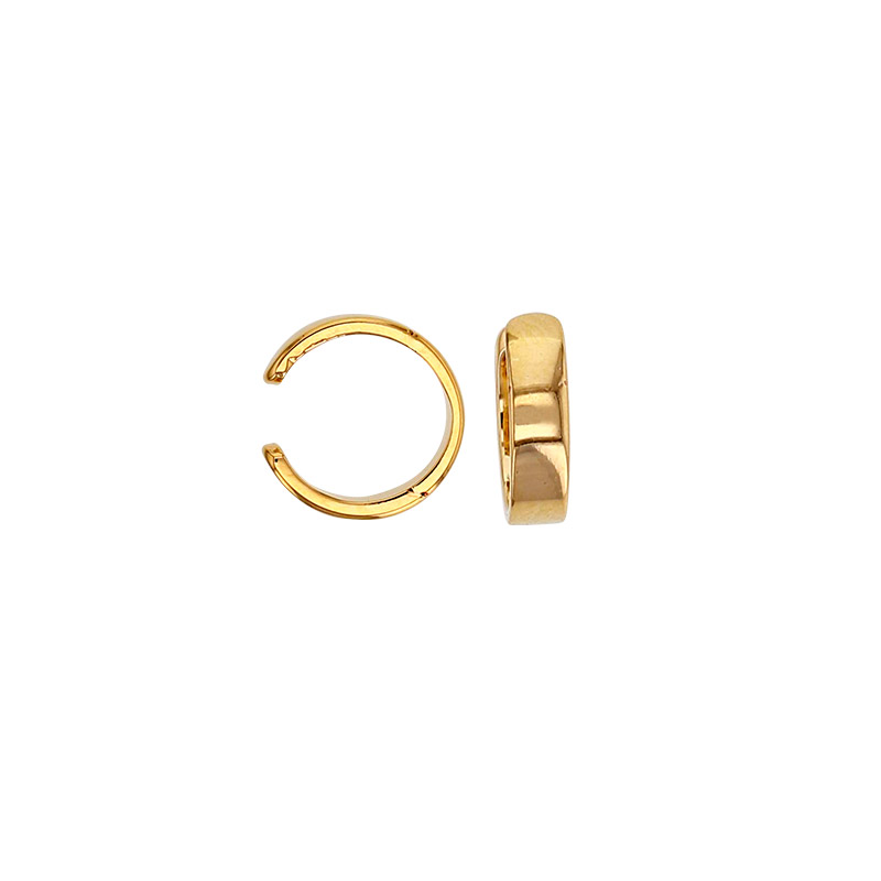 Faux piercing oreille diam. 9mm - lisse l. 2mm, plaqué or (l'unité)