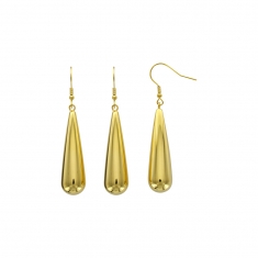 Fils d'oreilles acier doré en forme de goutte