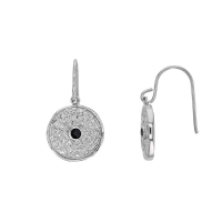 Fils d'oreilles Acier et cristal noir