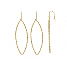 Fils d'oreilles collection URBAN ovales torsadées grand modèle en argent 925/1000 doré