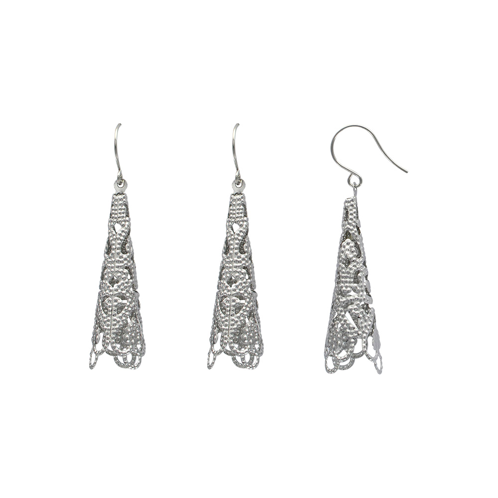 Fils d'oreilles cône ajouré en acier