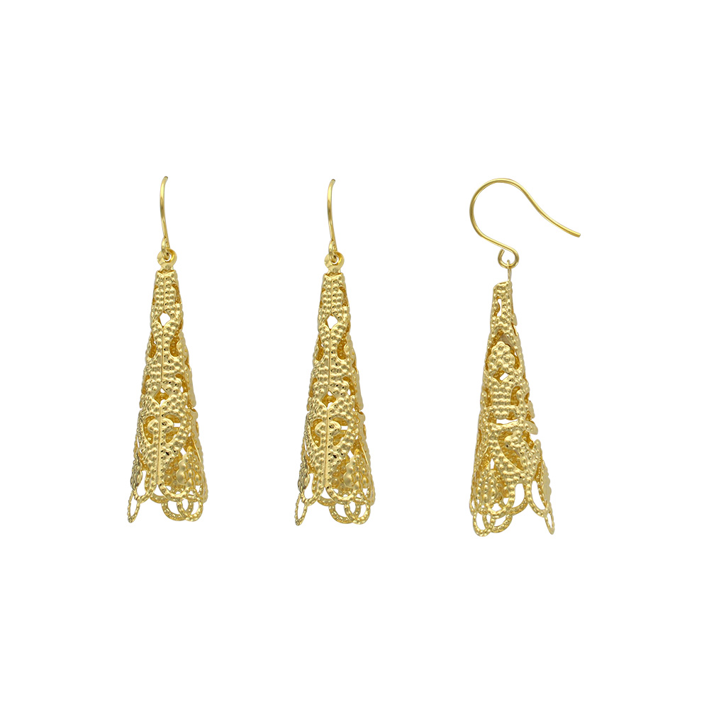 Fils d'oreilles cône ajouré en acier