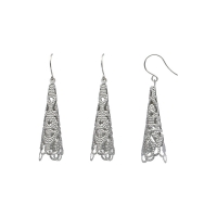 Fils d'oreilles cône ajouré en acier