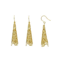 Fils d'oreilles cône ajouré en acier