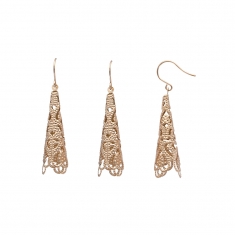 Fils d'oreilles cône ajouré en acier