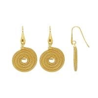 Fils d'oreilles forme ronde en argent 925/1000 doré