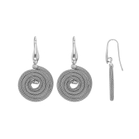 Fils d'oreilles forme ronde en argent 925/1000 rhodié