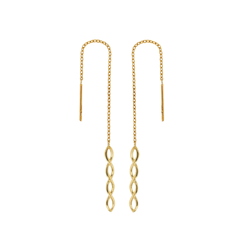 Fils d'oreilles Or 375/1000 torsadés