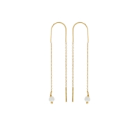 Fils d'oreilles ornés d'une perle de culture d'eau douce, Plaqué or