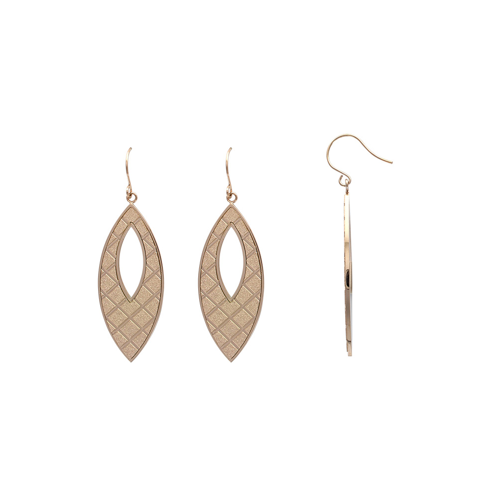 Fils d'oreilles ovale motifs géométriques en acier