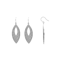 Fils d'oreilles ovale motifs géométriques en acier