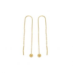 Fils d'oreilles Plaqué or pendants maille forçat et boule