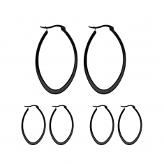 Boucles d'oreilles ovale en acier 