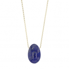 Collier Lapis-lazuli, chaîne argent 925/1000 doré