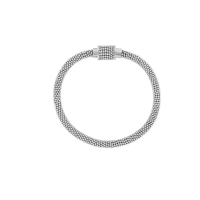 Bracelet chaîne perlée en acier fermoir aimanté