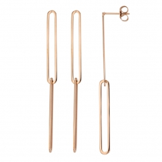 Boucle d'oreilles pendantes en acier forme trombone