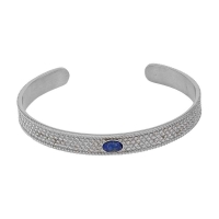 Bracelet jonc en Acier et Lapis Lazuli