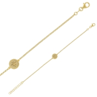Bracelet BOHEMIAN MELODY avec médaille ornée d'une étoile en argent 925/100 doré