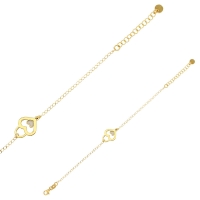 Bracelet cadenas forme coeurs argent 925/1000 doré et blanc