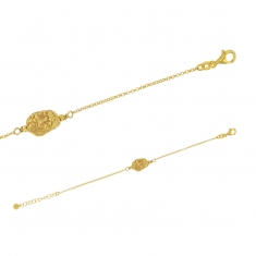 Bracelet en argent doré 925/1000 motif pépite d'or