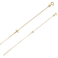 Bracelet GYPSY MARIA avec croix en Argent 925/1000 doré