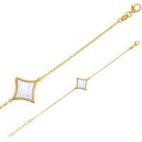 Bracelet MADRE PERLA en Argent doré 925/1000 motif carré en nacre