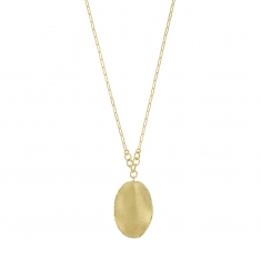 Collier forme ovale, argent 925/1000 doré brossé
