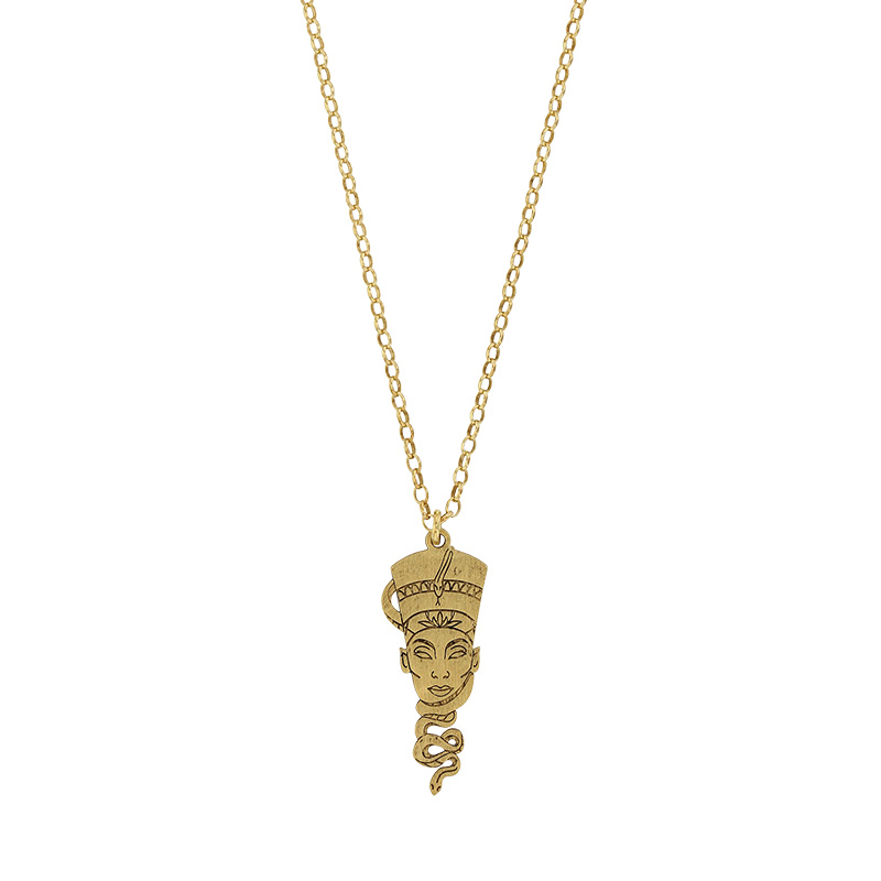 Collier argent 925/1000 doré motif Nefertiti