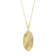 Collier forme ovale, argent 925/1000 doré brossé