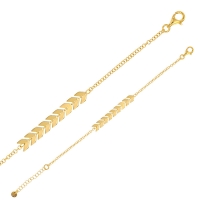 Bracelet INDIA en argent 925/1000 doré avec motifs chevrons