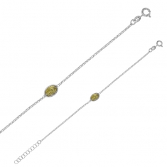 Bracelet GYPSY MARIA en Argent 925/1000 rhodié - médaille miraculeuse avec émail jaune