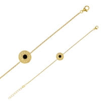Bracelet NEO-BAROQUE argent 925/1000 doré avec onyx