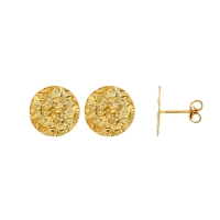 Boucles d'oreilles rondes martelées en Argent 925/1000 doré