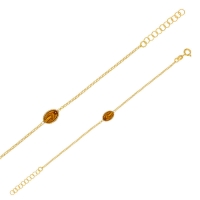 Bracelet GYPSY MARIA en Argent 925/1000 doré - médaille miraculeuse avec émail jaune