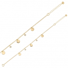 Bracelet LUNA en argent 925/1000 doré - pampilles rondes et oxydes de zirconium