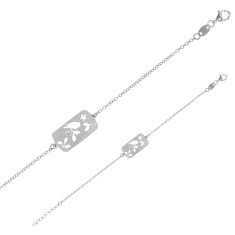 Bracelet TERRA de forme rectangle avec motifs ajourés en Argent rhodié 925/1000