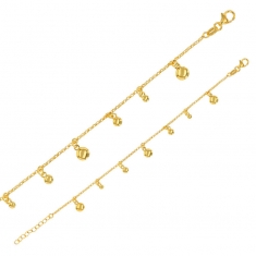 Bracelet LUNA avec pampilles rondes en argent 925/1000 doré