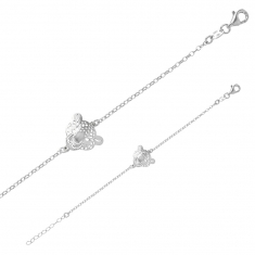 Bracelet tete de Panthère en argent rhodié 925/1000