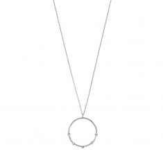 Collier argent 925/1000 rhodié cercle orné de 5 cristaux