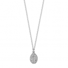 Collier ovale avec croix GYPSY MARIA en Argent 925/1000 rhodié