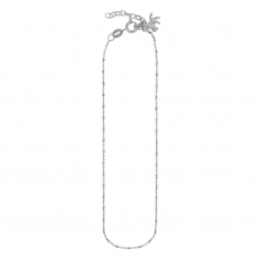 Chaîne de cheville maille perle à 8 faces, chaînette de sûreté licorne, argent 925/1000 rhodié