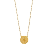 Collier BOHEMIAN MELODY avec médaille ornée d'une étoile perlée en argent 925/100 doré
