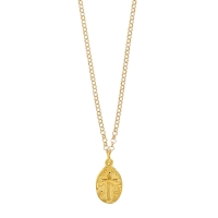 Collier ovale avec croix GYPSY MARIA en Argent 925/1000 doré