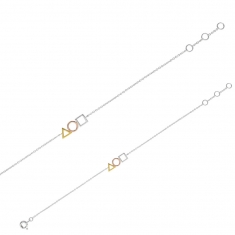 Bracelet formes géométriques en argent, argent doré rose et doré rhodié 925/1000