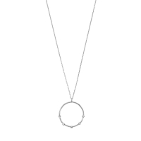 Collier argent 925/1000 rhodié cercle orné de 5 cristaux