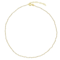 Collier en argent 925/1000 doré PERLAS LATINAS avec perles de verre blanc